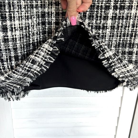 KATE SPADE l Flutter Sleeve Tweed Dress Black White Pockets Size 10 / Medium* - Picture 8 of 14